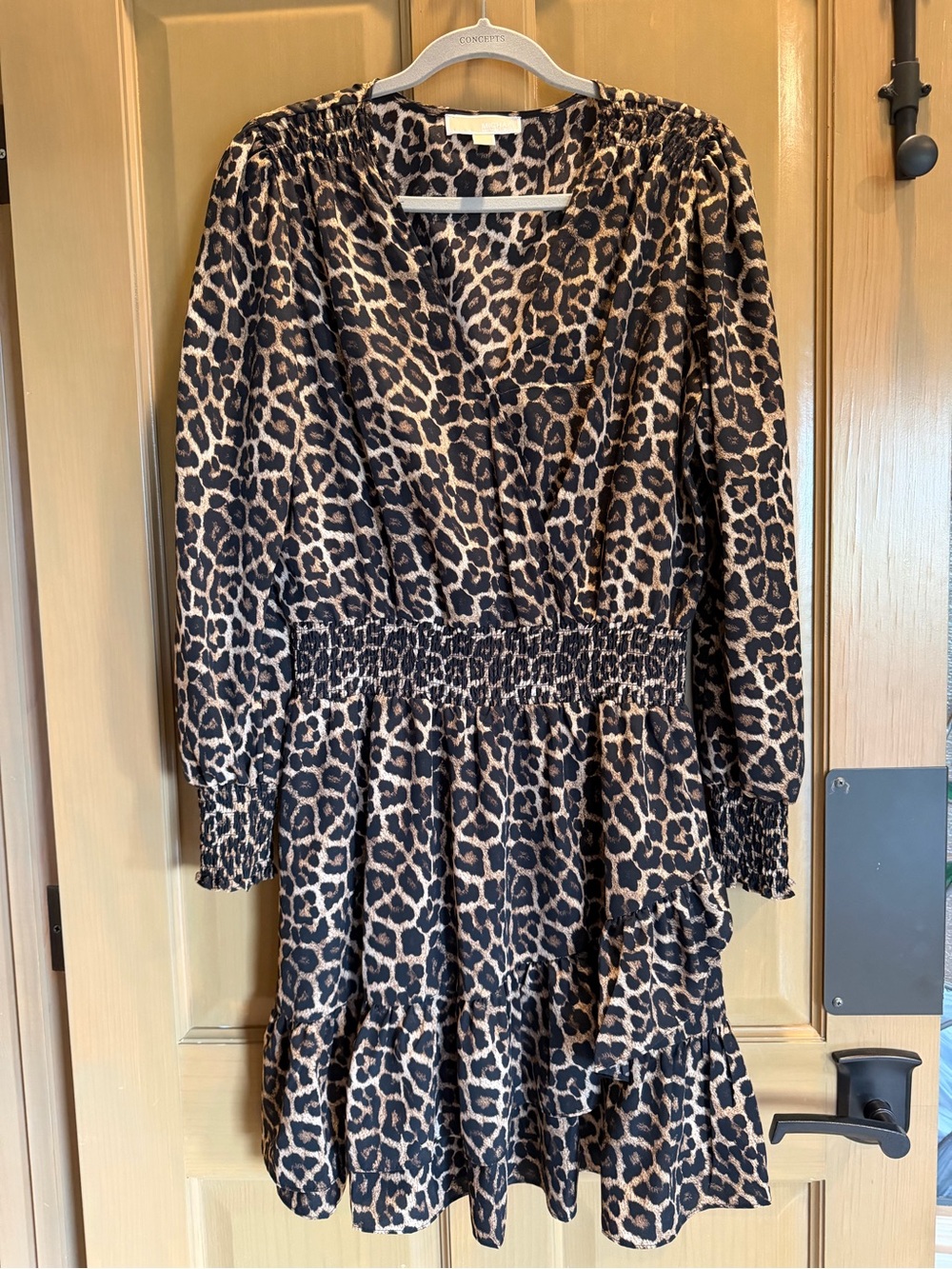 Michael Kors Leopard Print Dress - Black & Brown